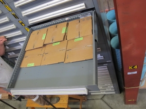 STANLEY VIDMAR HEAVY DUTY 12-DRAWER PARTS CABINET W/ CONTENTS (W-50) LOADING & HANDLING FEE $25-